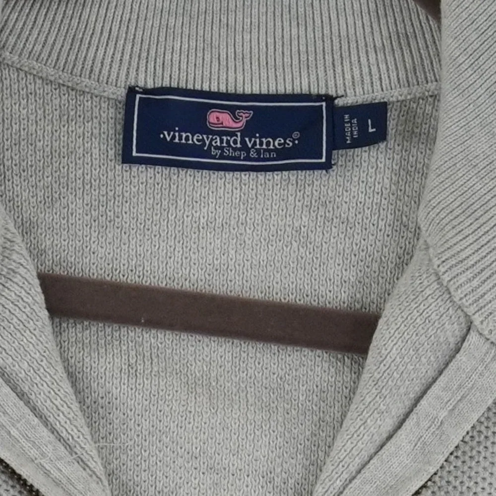 Vineyard Vines Quarter Zip Pullover Sweater Top Men's Size Large Gray